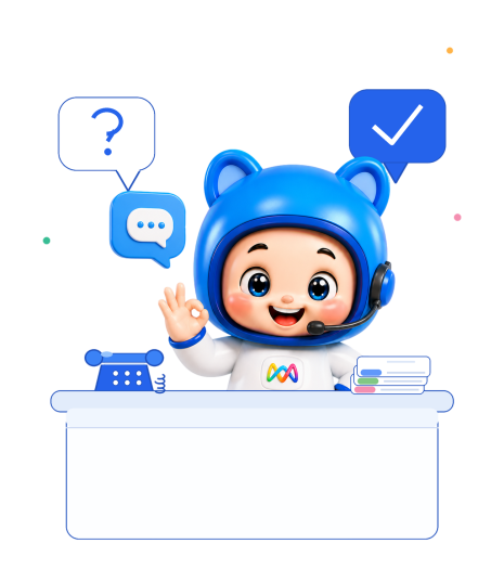Mascot AI chăm sóc khách hàng tại quầy lễ tân
